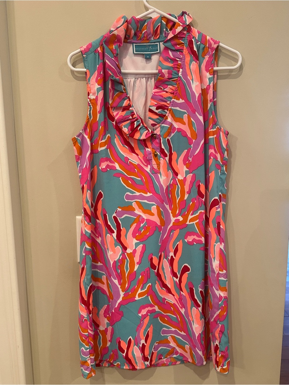 Southern Frock Teal Ruffle V-Neck Sleeveless Camisole